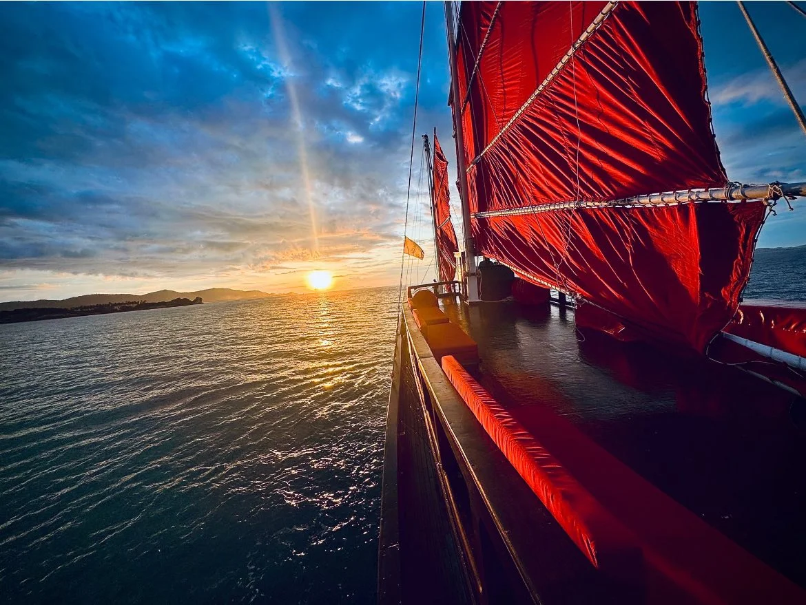 Sunset view from Red Baron dinner cruise Koh Samui